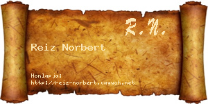 Reiz Norbert névjegykártya